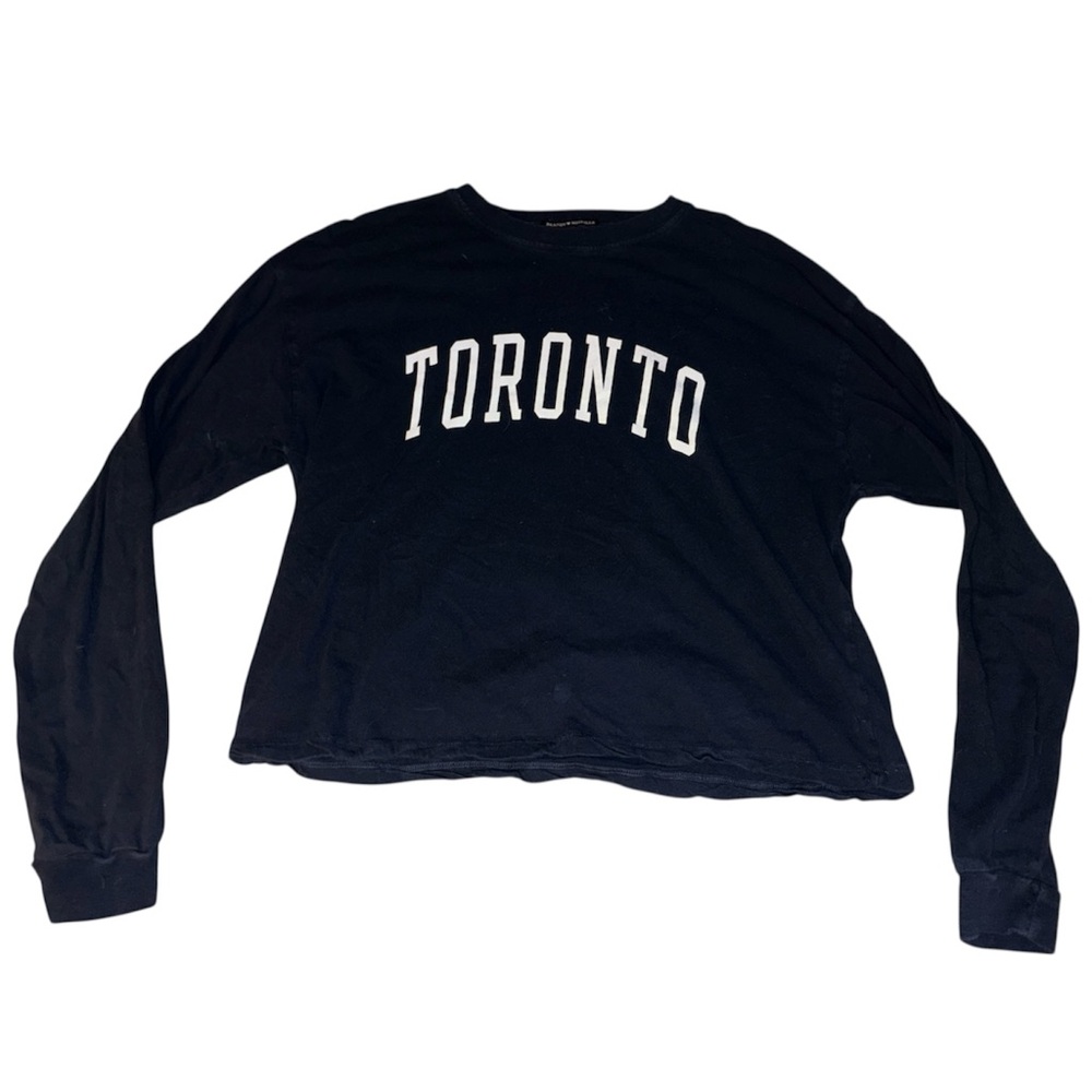 Brandy Melville Navy Toronto Long Sleeve Tee